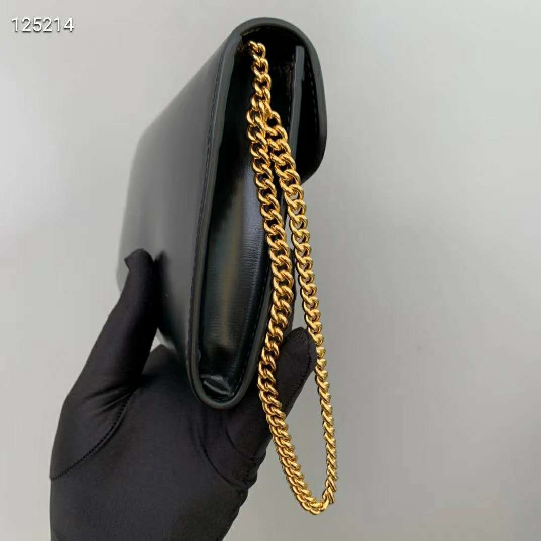 G*u*i gg unisex G*u*i horsebit 1955 wallet with chain-black