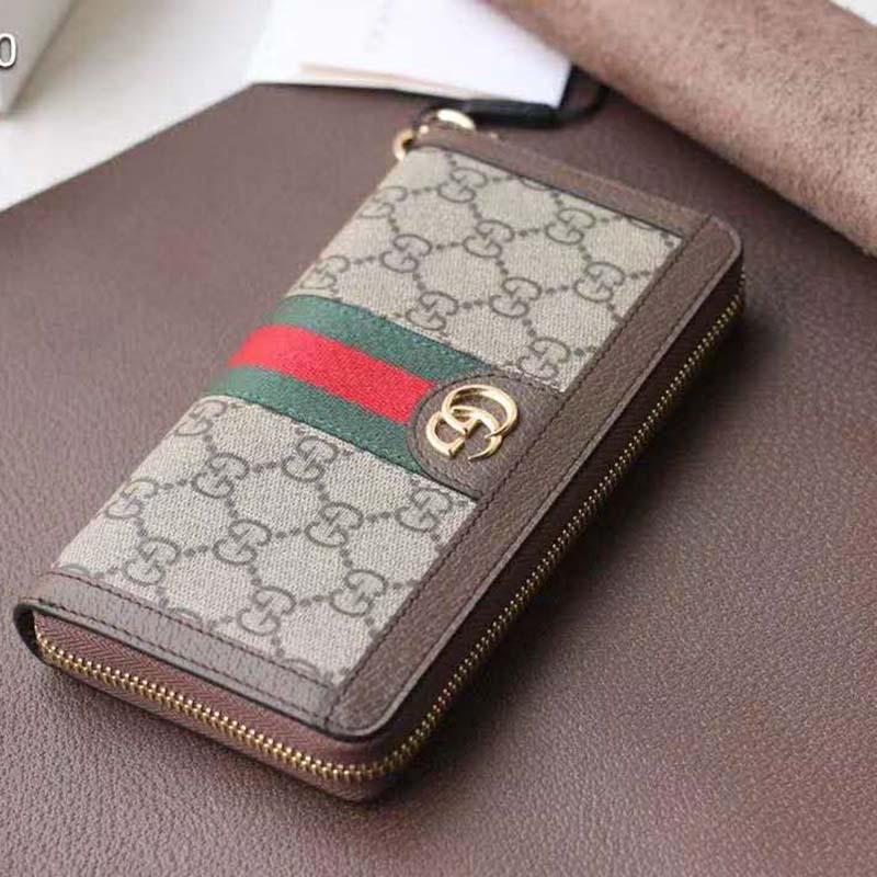 G*u*i gg unisex ophidia gg zip around wallet supreme canvas