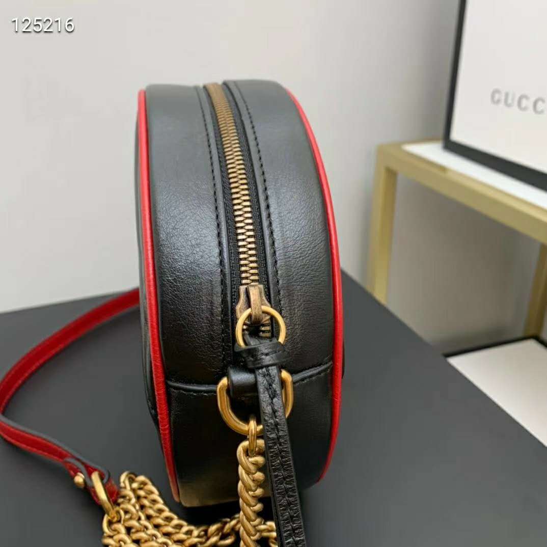 G*u*i gg women gg marmont mini round shoulder bag-black