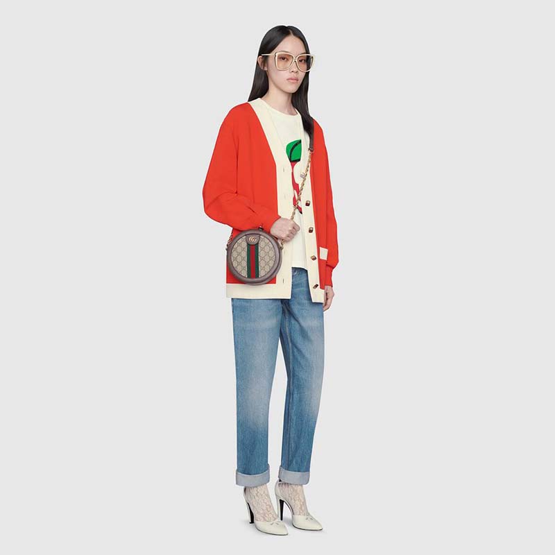 G*u*i gg women ophidia mini gg round shoulder bag-beige