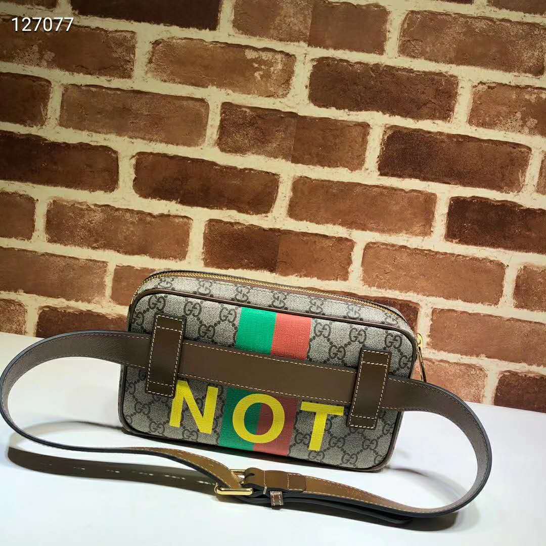 G*u*i unisex ‘fake/not’ print cosmetic case gg supreme canvas