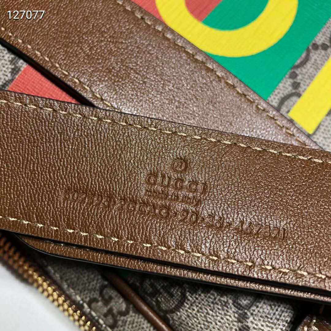 G*u*i unisex ‘fake/not’ print cosmetic case gg supreme canvas