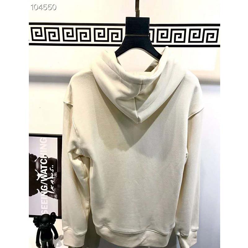 G*u*i women sexiness print sweatshirt washed off-white light felted cotton jersey