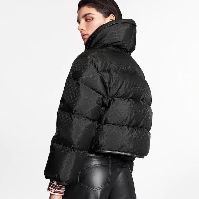 Louis Vuitton LV Women Down Jacket Silky Nylon Satin Louis Vuitton Patch