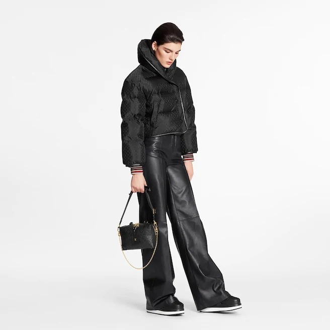 Louis Vuitton LV Women Down Jacket Silky Nylon Satin Louis Vuitton Patch