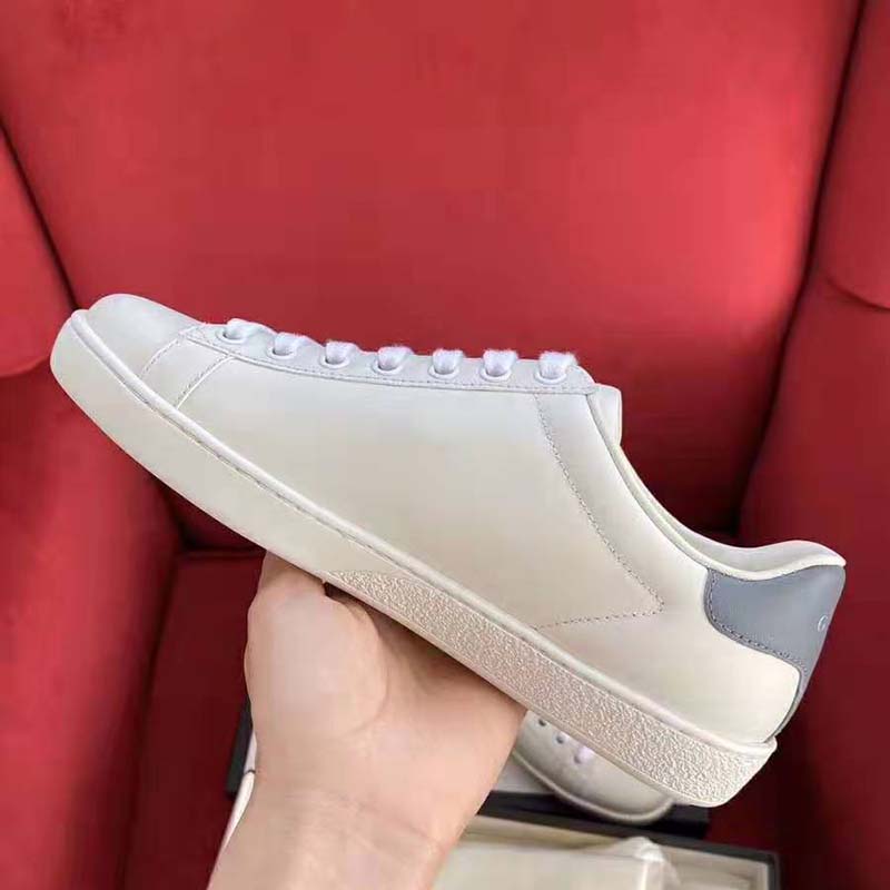 G*u*i gg unisex ace sneaker perforated interlocking g white leather