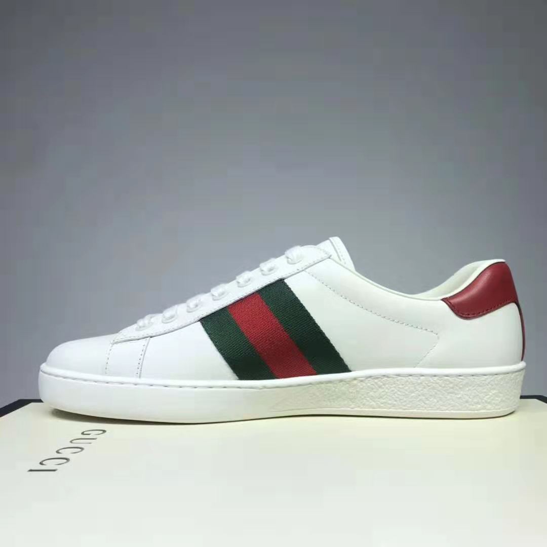 G*u*i gg unisex ace sneaker with cherry white leather green red web