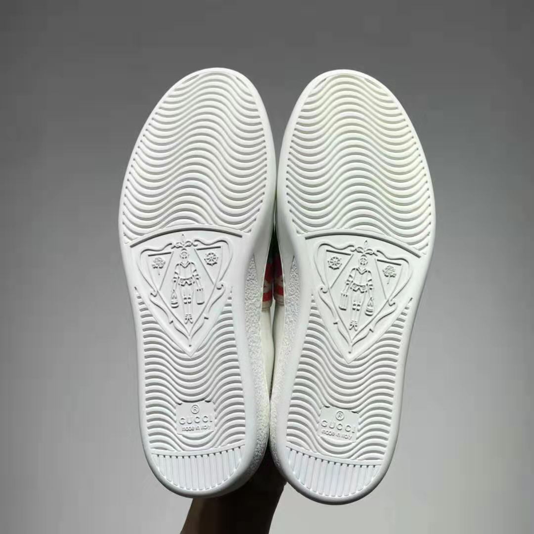 G*u*i gg unisex ace sneaker with elastic web interlocking g white leather