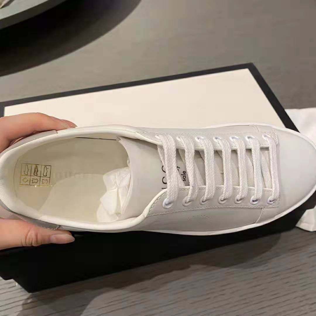 G*u*i gg unisex ace sneaker with interlocking g white leather