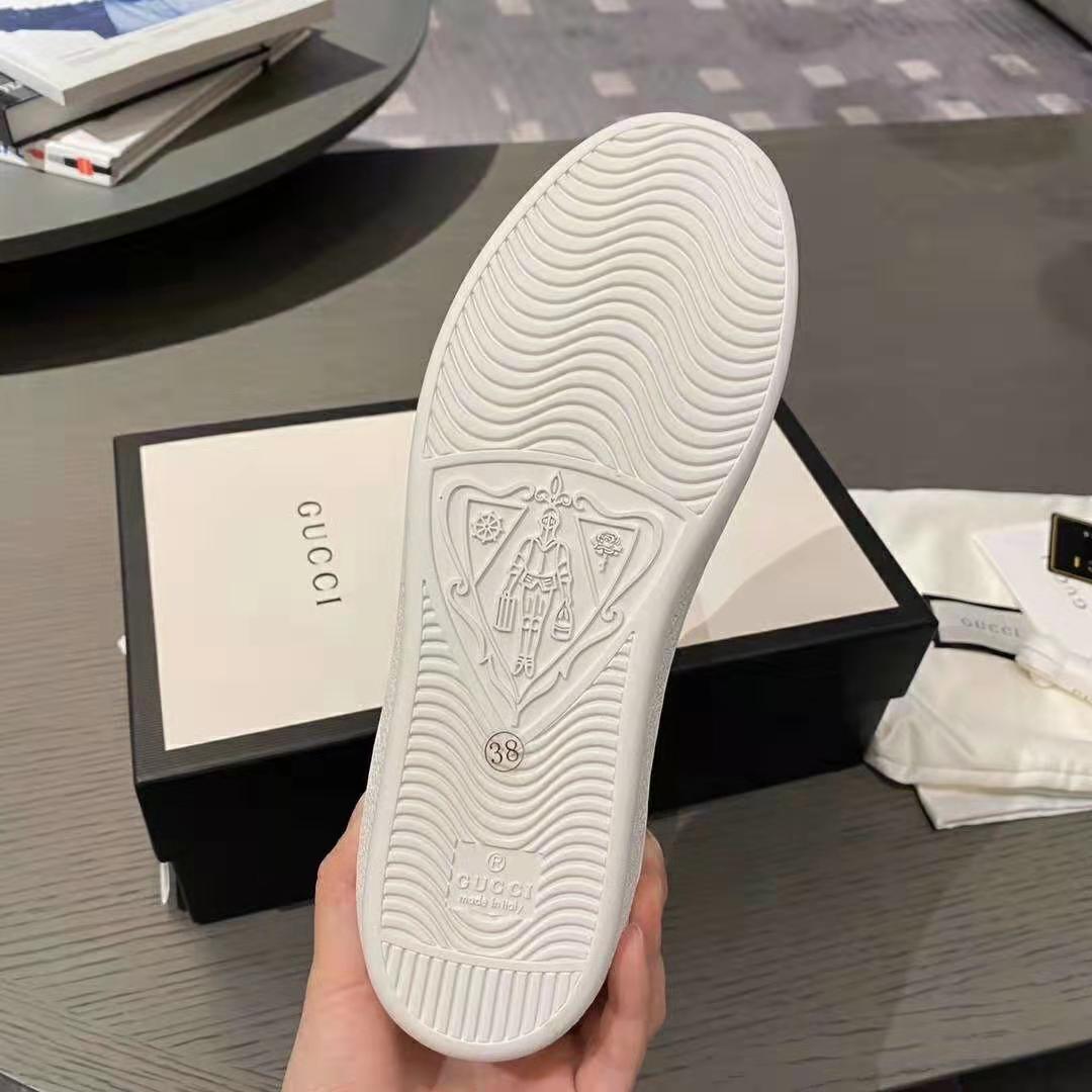 G*u*i gg unisex ace sneaker with interlocking g white leather