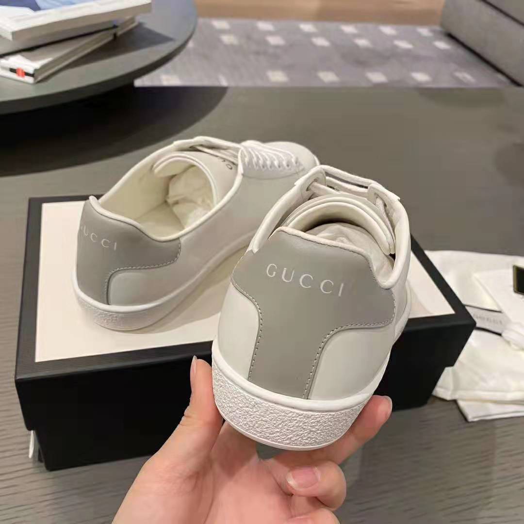 G*u*i gg unisex ace sneaker with interlocking g white leather