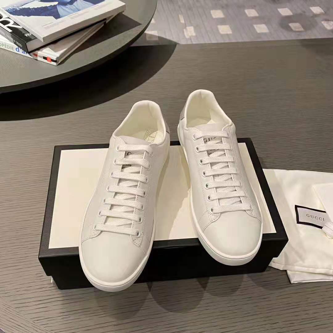 G*u*i gg unisex ace sneaker with interlocking g white leather