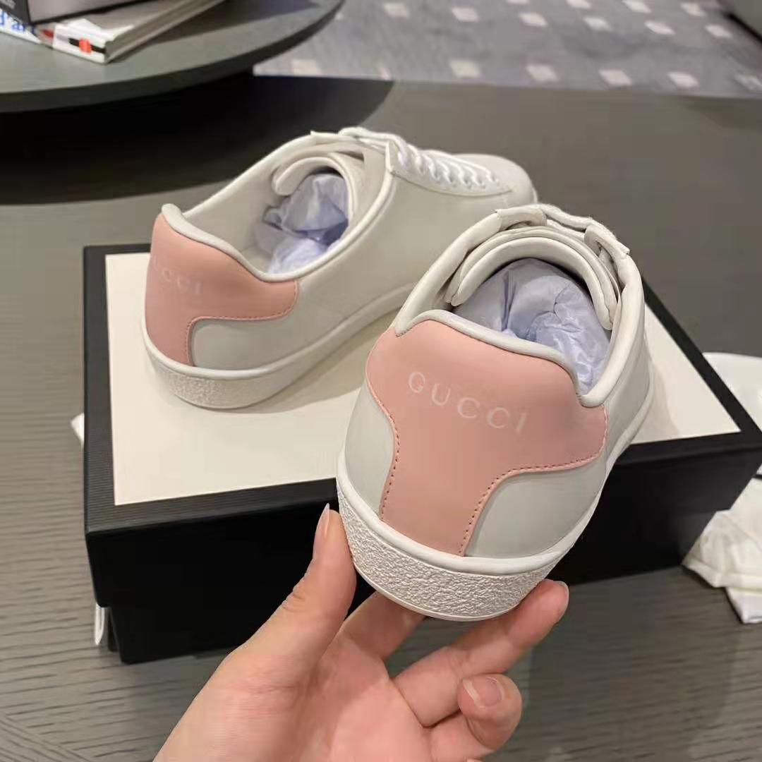 G*u*i gg unisex ace sneaker with interlocking g white scrap less leather
