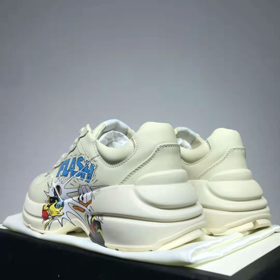 G*u*i gg unisex disney x G*u*i donald duck rhyton sneaker ivory leather
