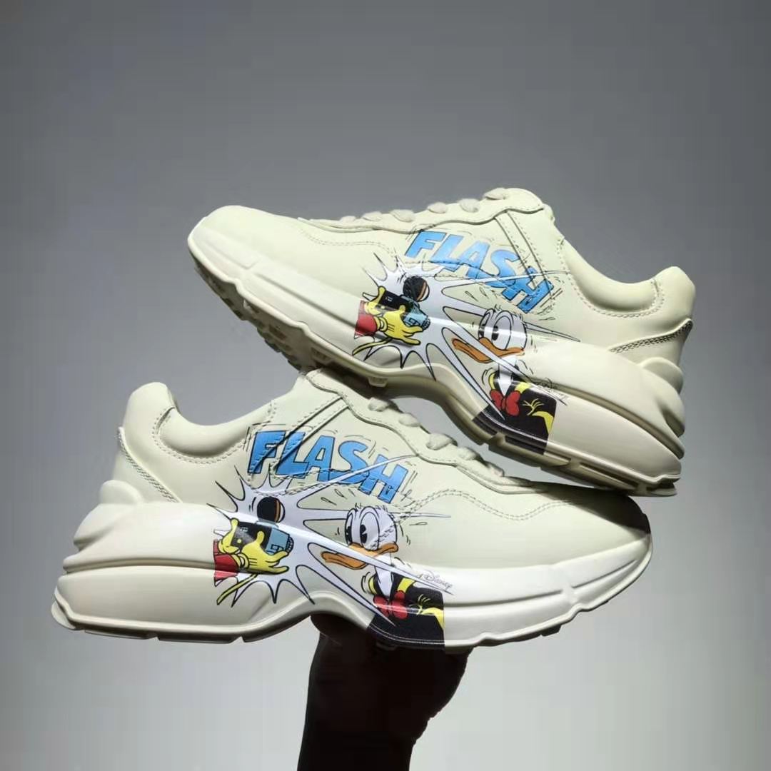 G*u*i gg unisex disney x G*u*i donald duck rhyton sneaker ivory leather
