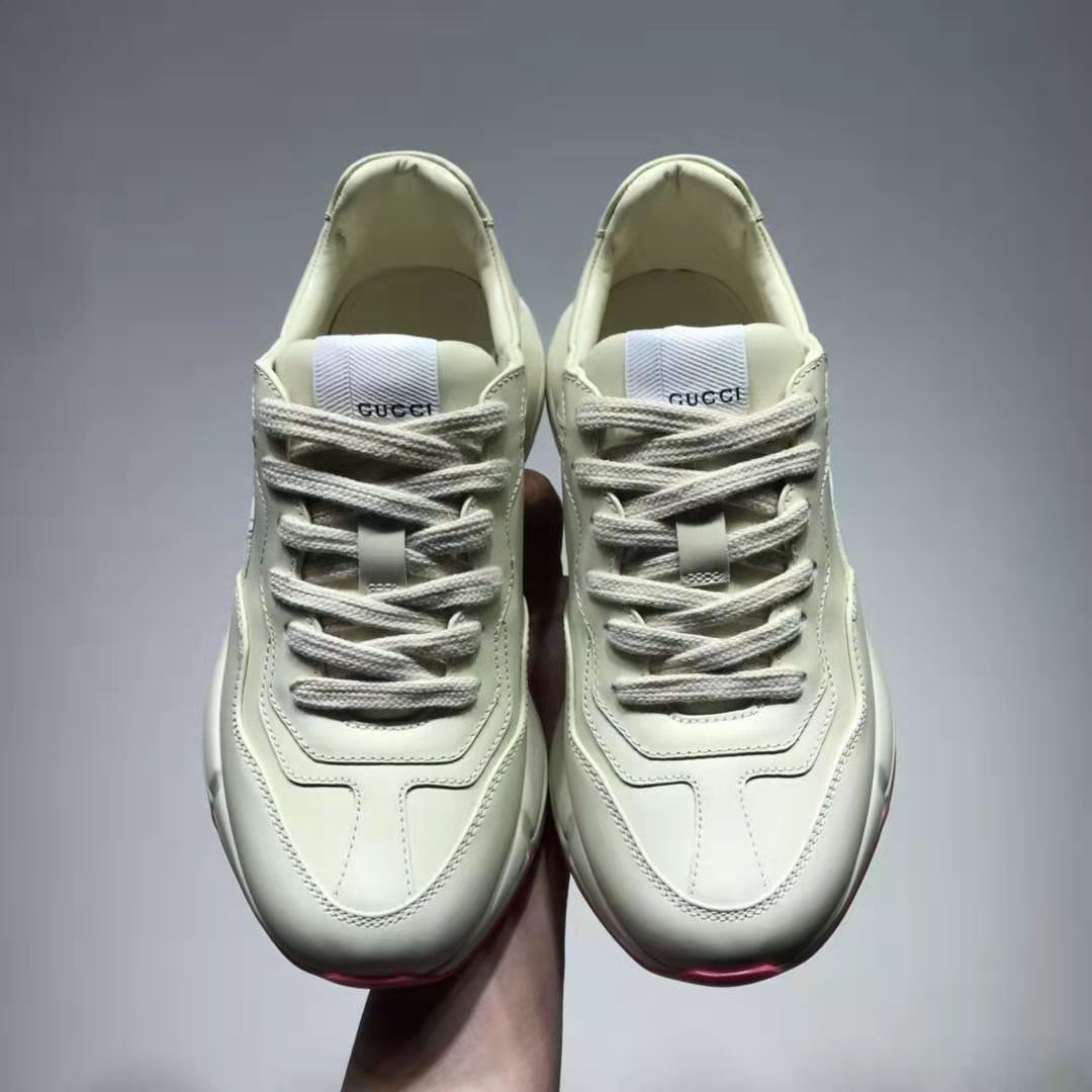 G*u*i gg unisex doraemon x G*u*i rhyton sneaker ivory leather-beige
