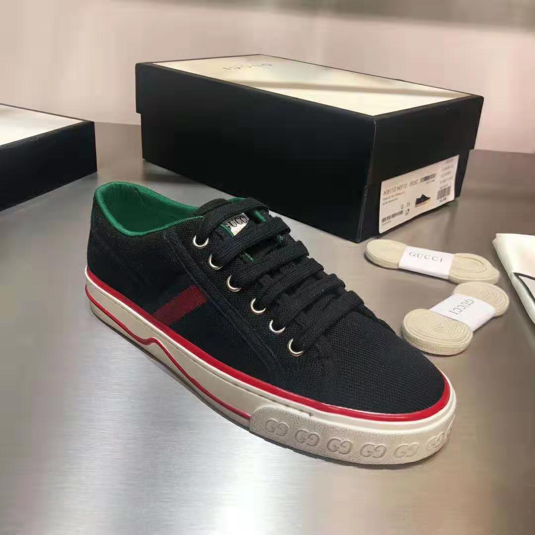 G*u*i gg unisex G*u*i tennis 1977 sneaker black cotton blue red web
