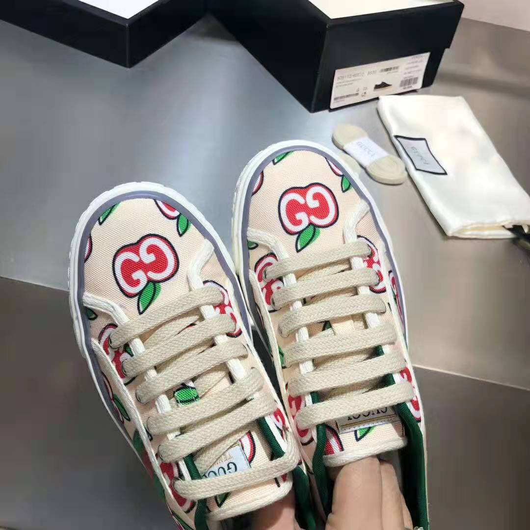 G*u*i gg unisex G*u*i tennis 1977 sneaker gg apple print ivory canvas