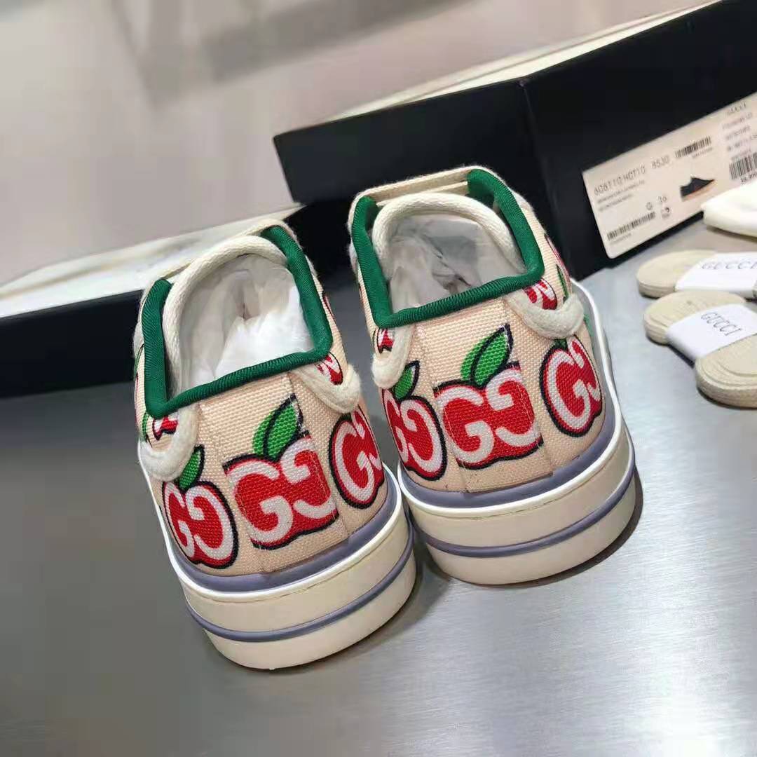 G*u*i gg unisex G*u*i tennis 1977 sneaker gg apple print ivory canvas