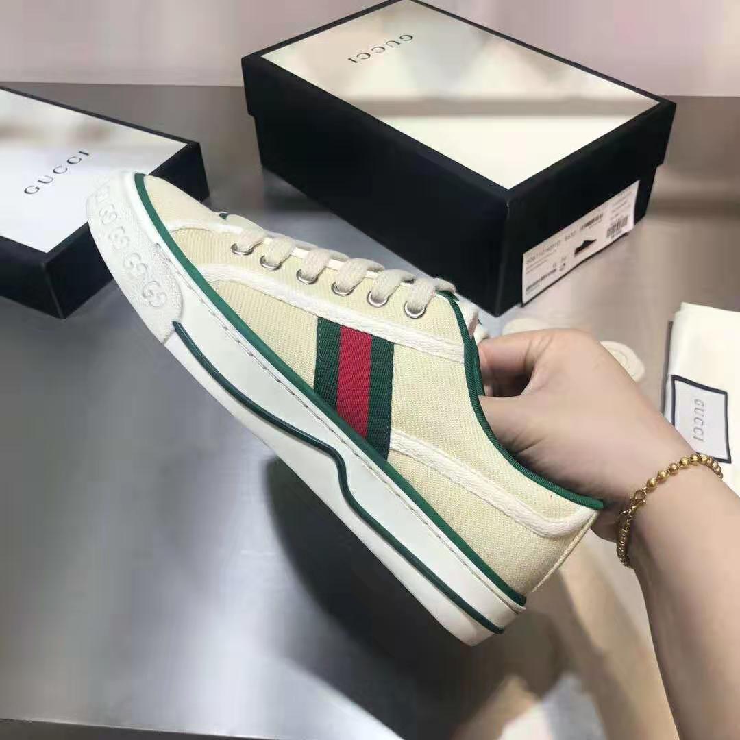 G*u*i gg unisex G*u*i tennis 1977 sneaker green red web butter cotton