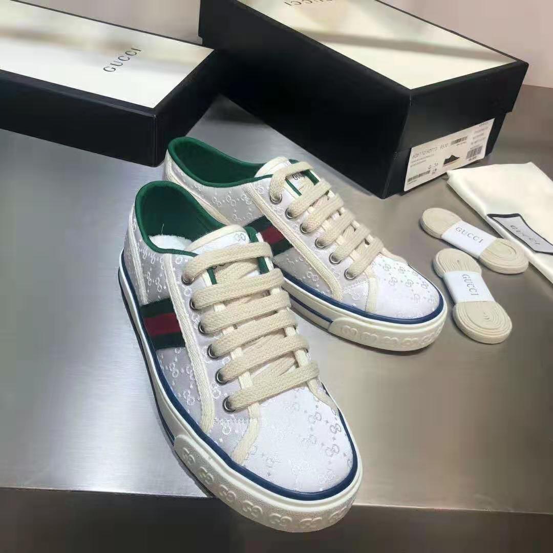G*u*i gg unisex G*u*i tennis 1977 sneaker white mini gg jacquard fabric