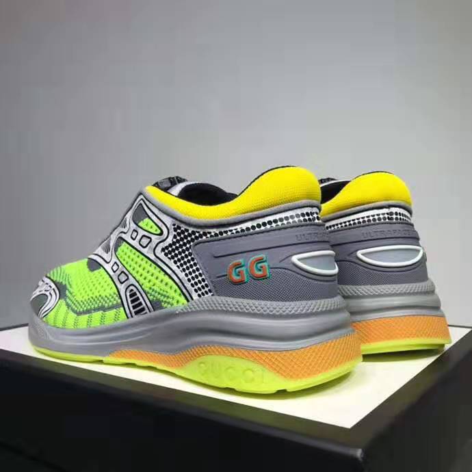 G*u*i gg unisex ultrapace r sneaker knit fabric interlocking double g 3 cm heel-lime