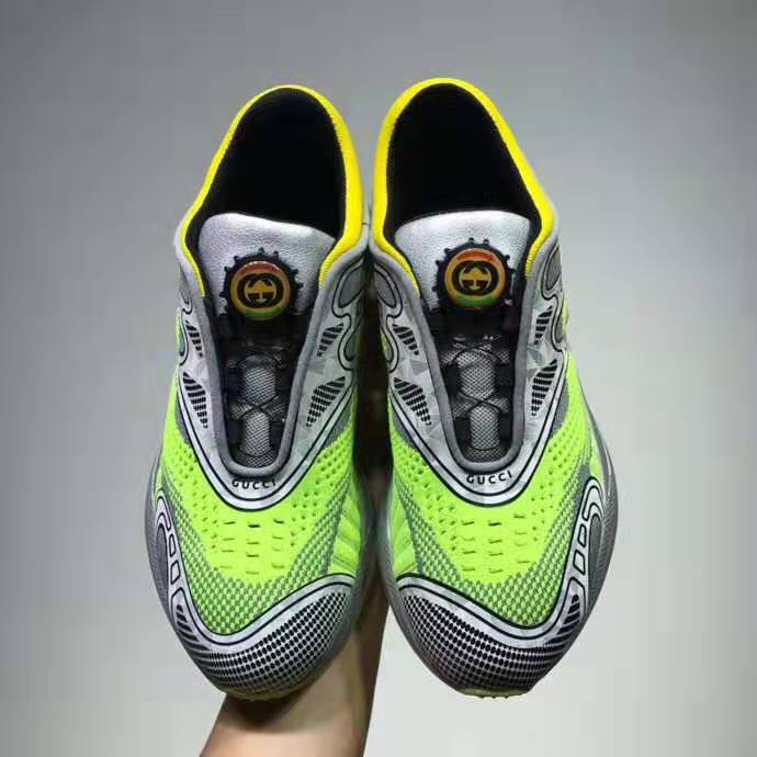 G*u*i gg unisex ultrapace r sneaker knit fabric interlocking double g 3 cm heel-lime