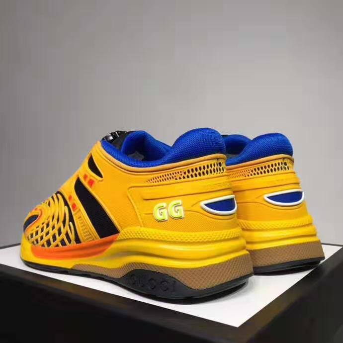 G*u*i gg unisex ultrapace r sneaker knit fabric interlocking double g 3 cm heel-yellow
