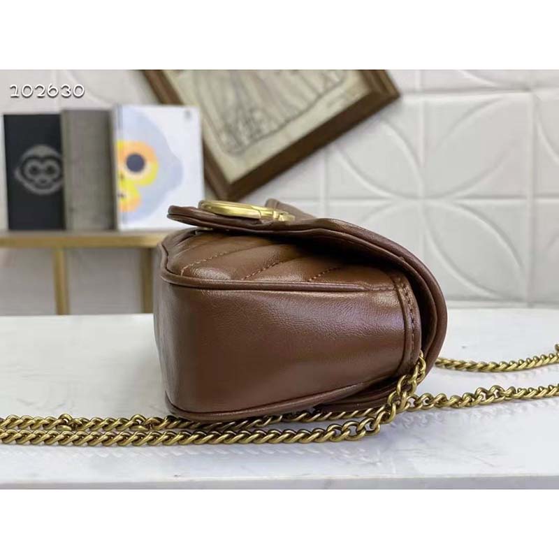 G*u*i gg women gg marmont matelassé super mini bag-brown