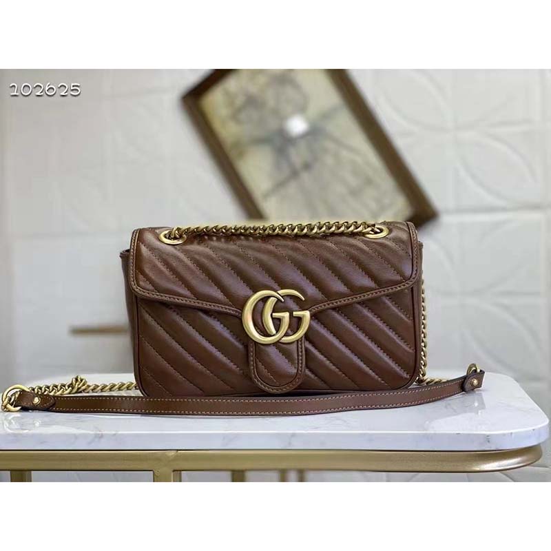 G*u*i gg women gg marmont small matelassé shoulder bag-brown