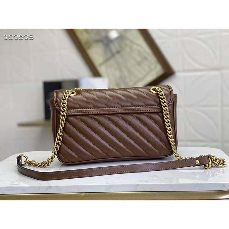 G*u*i gg women gg marmont small matelassé shoulder bag-brown