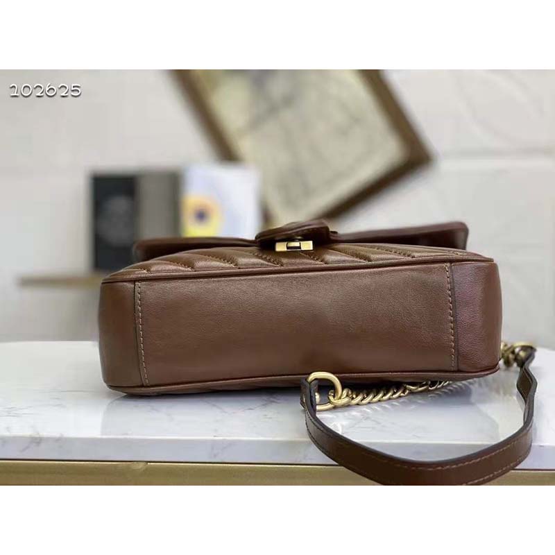G*u*i gg women gg marmont small matelassé shoulder bag-brown