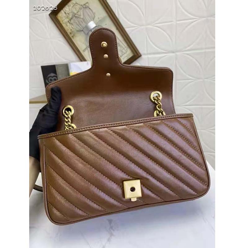 G*u*i gg women gg marmont small matelassé shoulder bag-brown