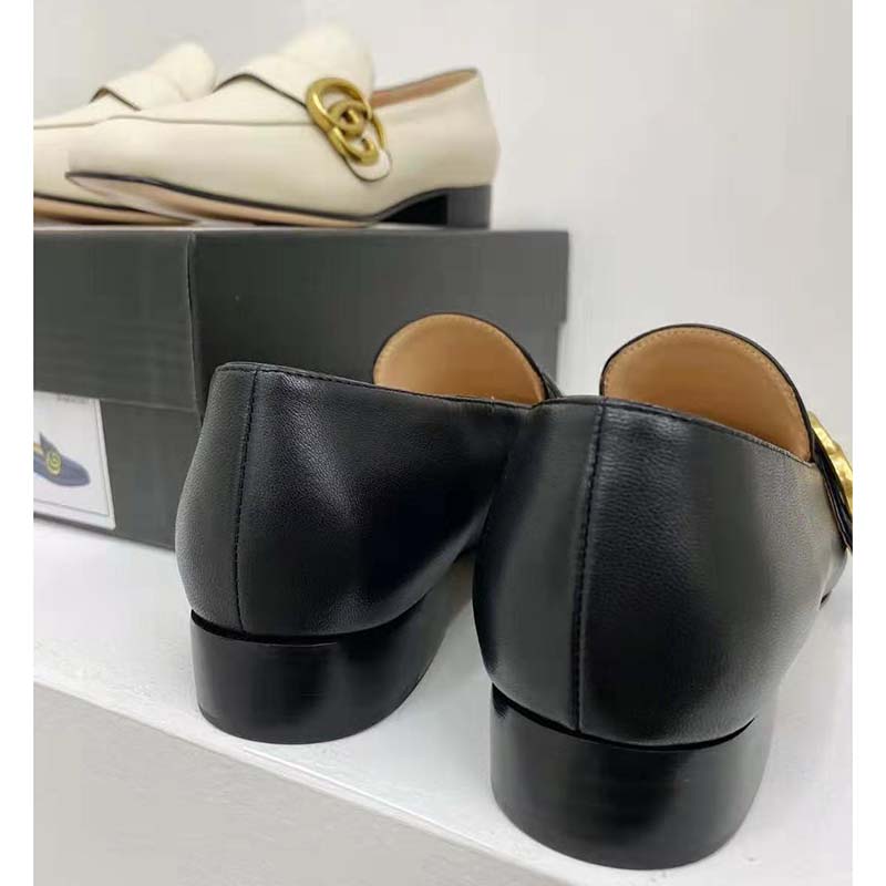 G*u*i gg women’s loafer with double g black leather 2.5 cm heel