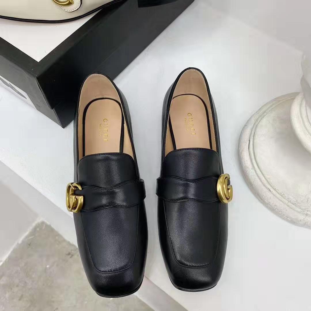 G*u*i gg women’s loafer with double g black leather 2.5 cm heel