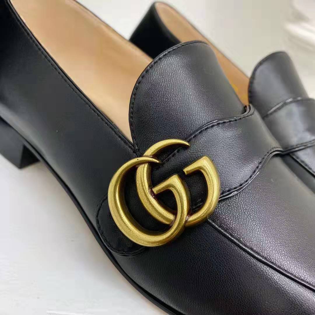 G*u*i gg women’s loafer with double g black leather 2.5 cm heel