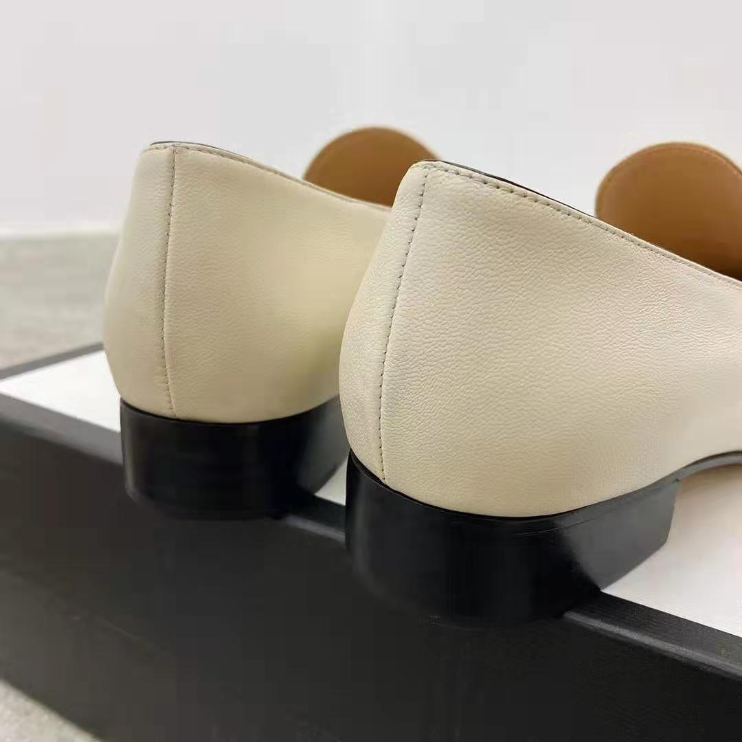 G*u*i gg women’s loafer with double g white leather 2.5 cm heel
