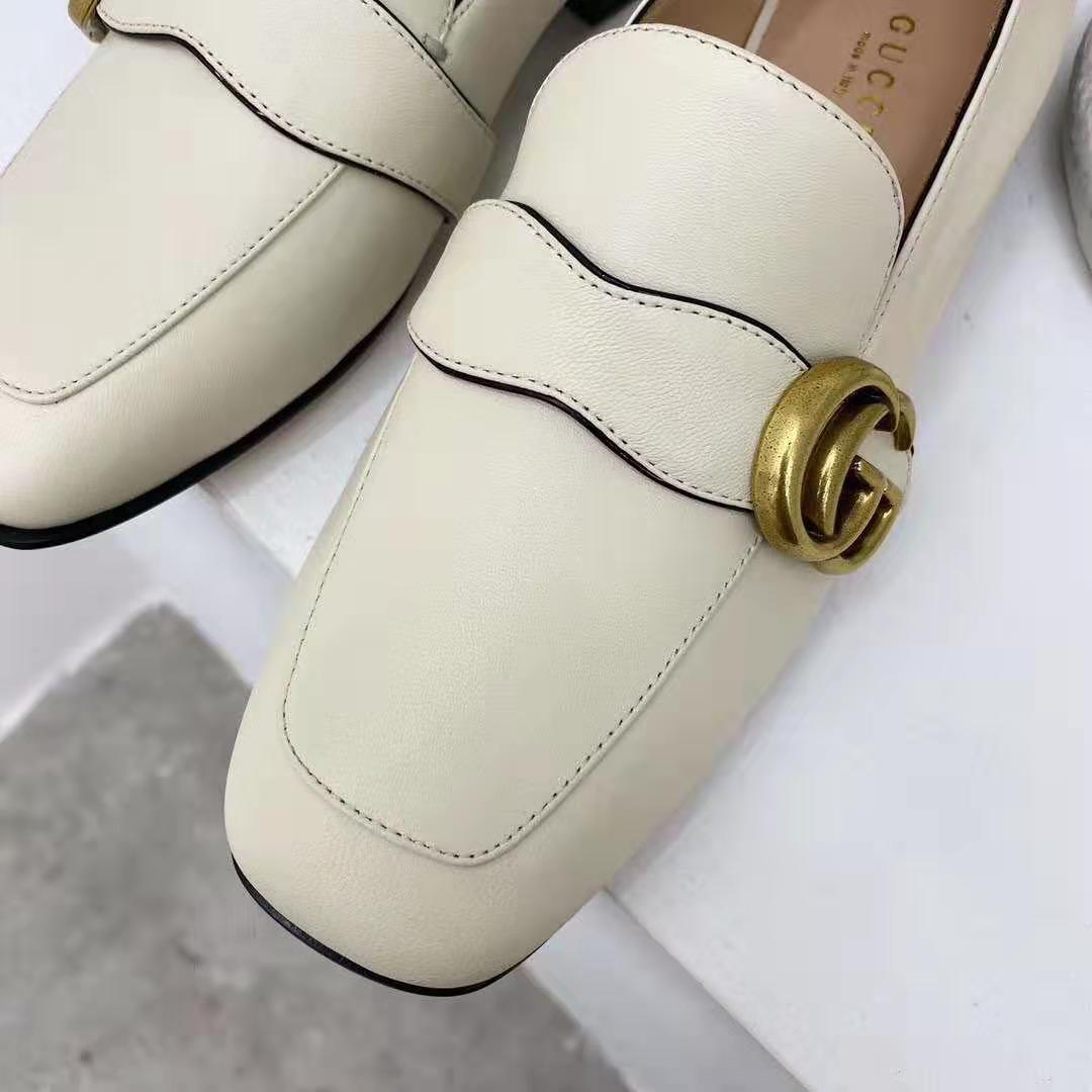 G*u*i gg women’s loafer with double g white leather 2.5 cm heel