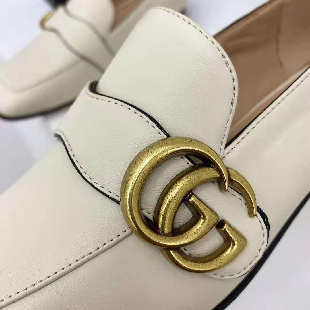 G*u*i gg women’s loafer with double g white leather 2.5 cm heel