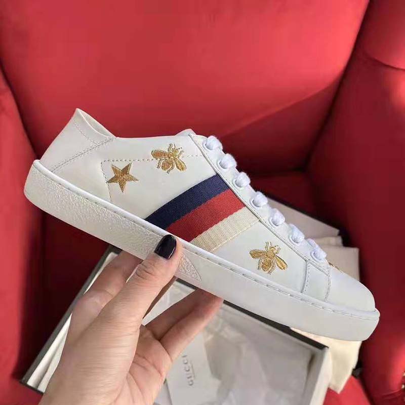 G*u*i unisex ace sneaker with bees and stars sylvie web