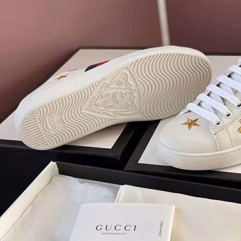 G*u*i unisex ace sneaker with bees and stars sylvie web