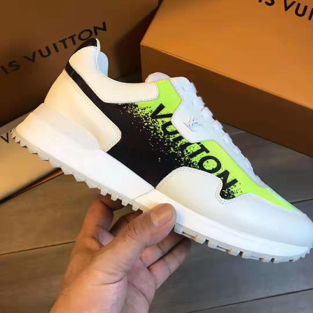 Louis Vuitton LV Men Run Away Sneaker Calf Leather and Textile-Yellow