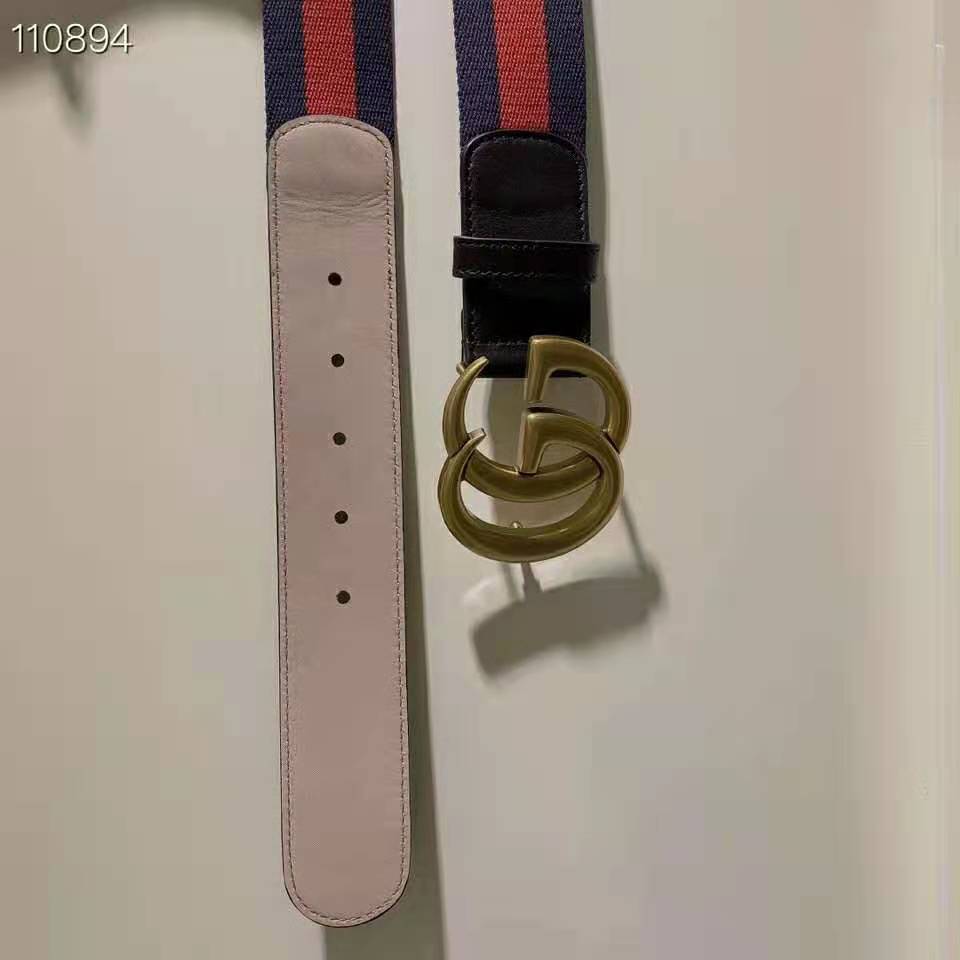 G*u*i gg unisex nylon web belt with double g buckle 4 cm width