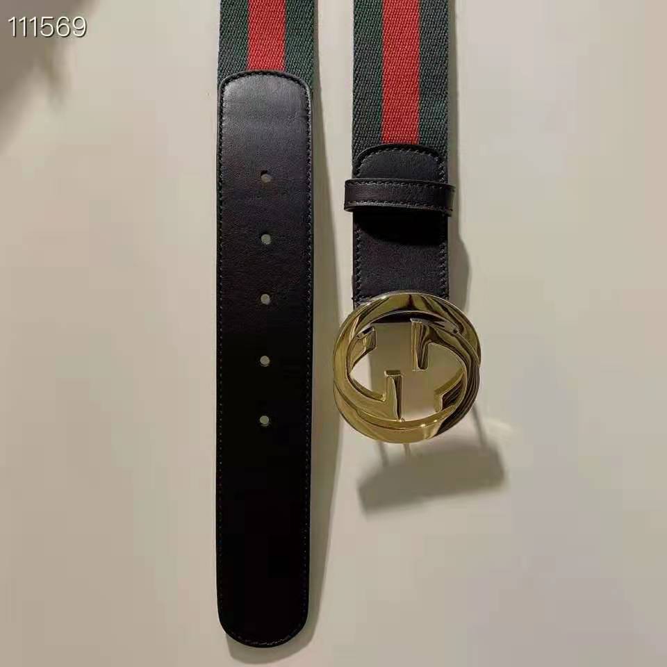 G*u*i gg unisex web belt with g buckle interlocking g 4 cm width