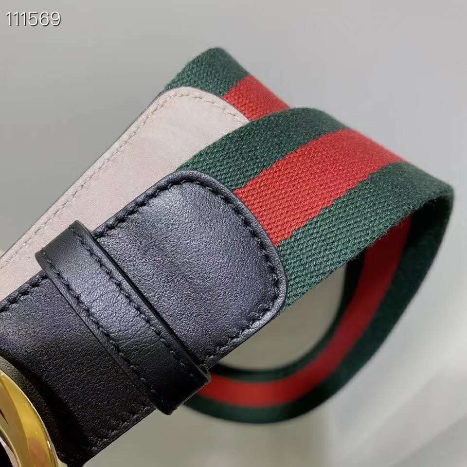 G*u*i gg unisex web belt with g buckle interlocking g 4 cm width