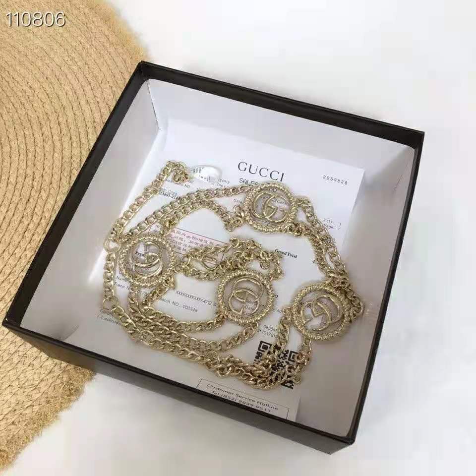 G*u*i gg women chain belt with torchon double g 1.5 cm width