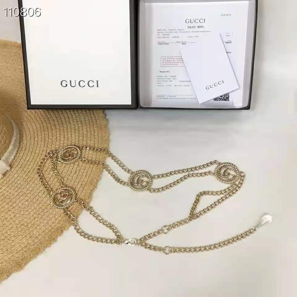 G*u*i gg women chain belt with torchon double g 1.5 cm width