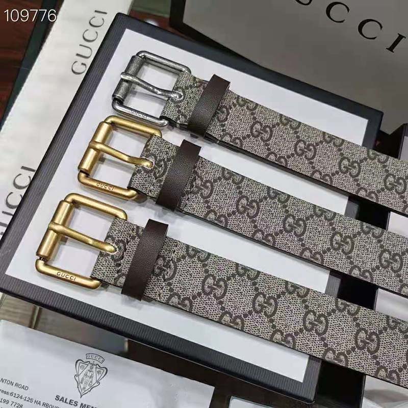 G*u*i unisex gg supreme belt with kingsnake print 4 cm width supreme canvas
