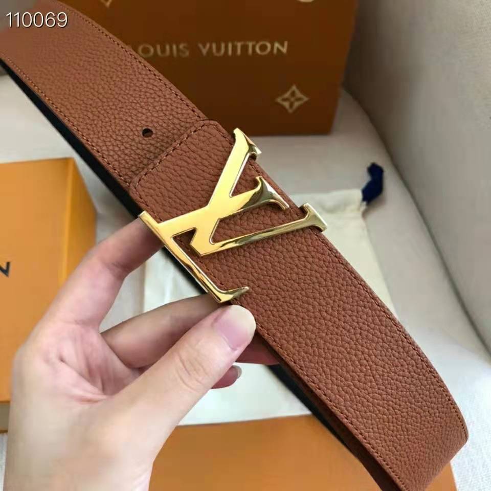 Louis Vuitton Unisex LV Initiales 40mm Reversible Belt Taurillon Leather-Black