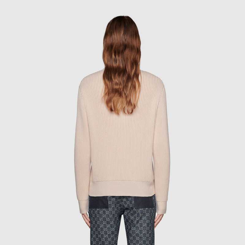 G*u*i men disney x G*u*i donald duck cotton wool sweater crewneck-white